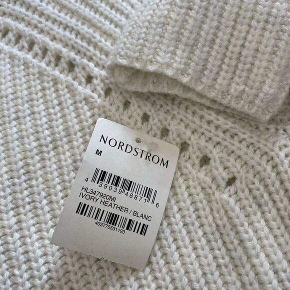 Trouvé-Chunky Knit Ivory/Grey Split Back Sweater - Picture 12 of 14